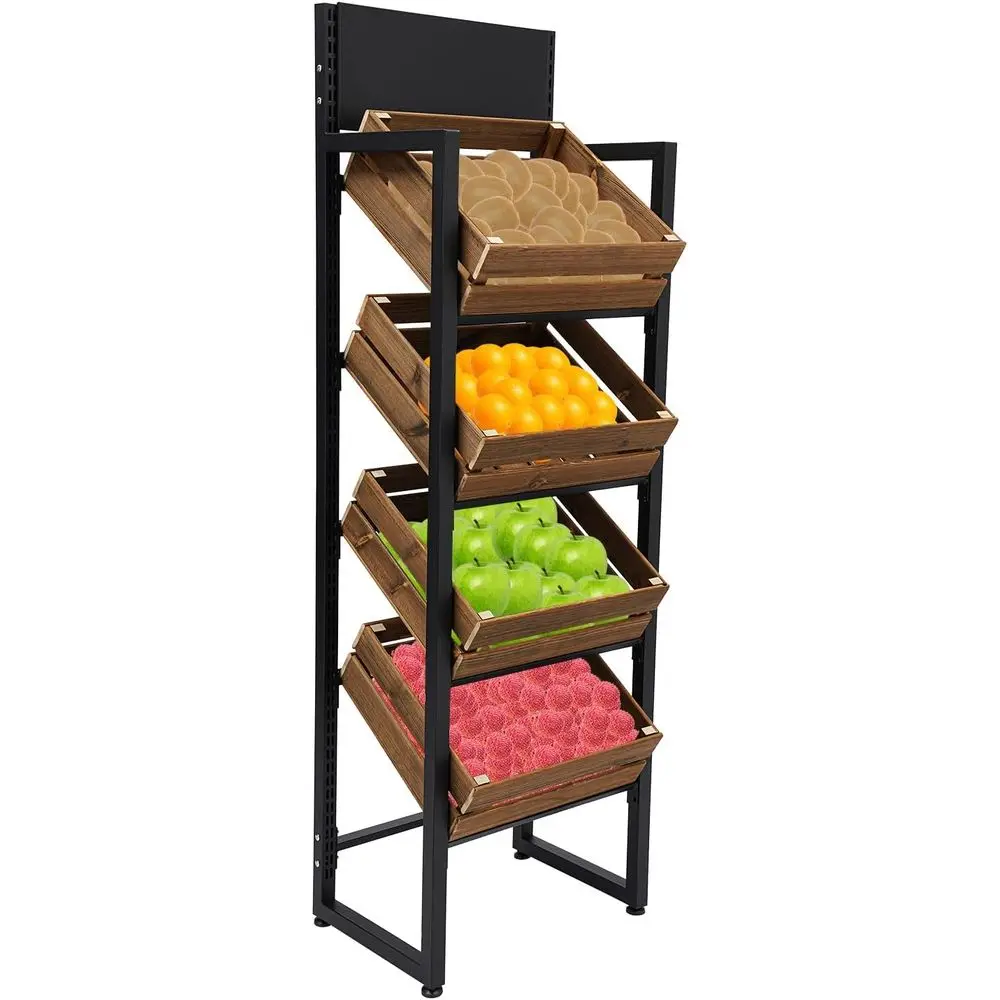 4-Tier Wooden Fruit and Vegetable Retail Display Rack, Storage Stand for Market, Home, and Snack Organization
4-Tier Wooden Fruit and Vegetable Retail Display Rack, Storage Stand for Market, Home, and Snack Organization