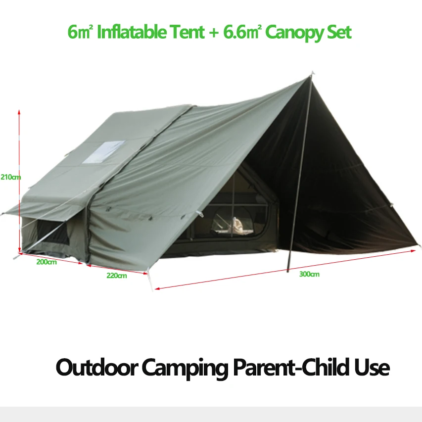 Large Outdoor Rainproof Shade Camping Inflatable Tent with Expanded Canopy Set One-piece Air Columns Parent-child Camp Marquee
Large Outdoor Rainproof Shade Camping Inflatable Tent with Expanded Canopy Set One-piece Air Columns Parent-child Camp Marquee
