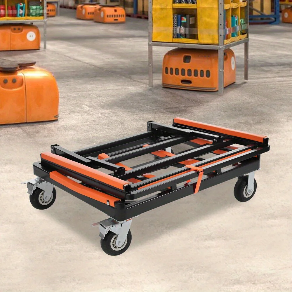 Upgraded Heavy Duty Folding Drywall Cart - 2200lb Capacity with 2 Brakes & 6" Wheels (Black/Orange) - Expandable Panel Trolley
Upgraded Heavy Duty Folding Drywall Cart - 2200lb Capacity with 2 Brakes & 6" Wheels (Black/Orange) - Expandable Panel Trolley