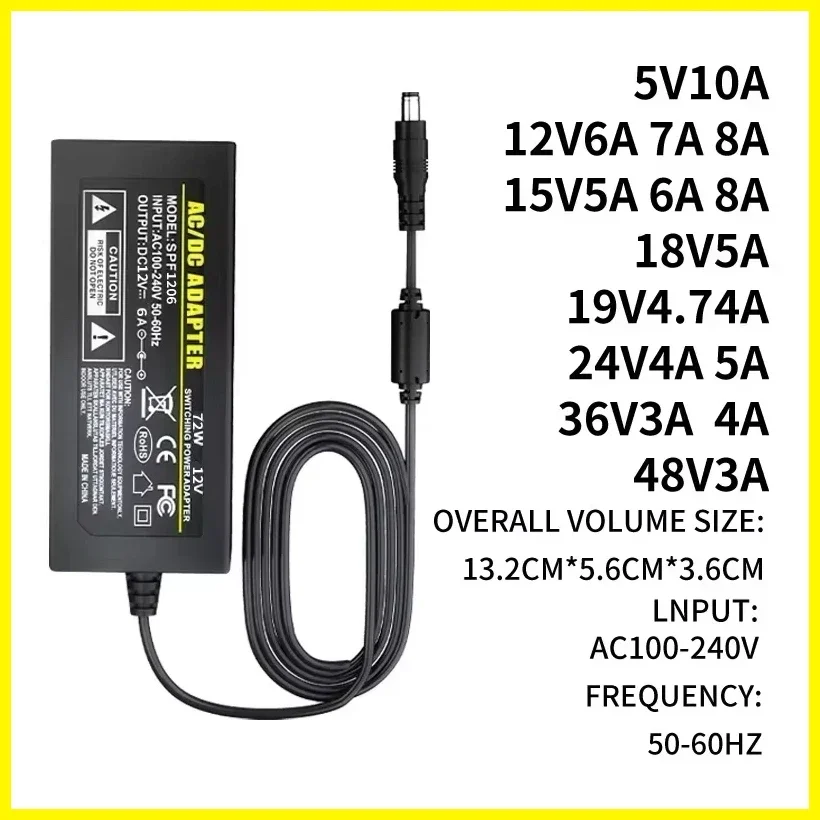 1PCS AC100-240V DC 5V 12V 15V 18V 19V 24V 36V 48V power adapte Suitable for LED light strips, lights, cameras
1PCS AC100-240V DC 5V 12V 15V 18V 19V 24V 36V 48V power adapte Suitable for LED light strips, lights, cameras