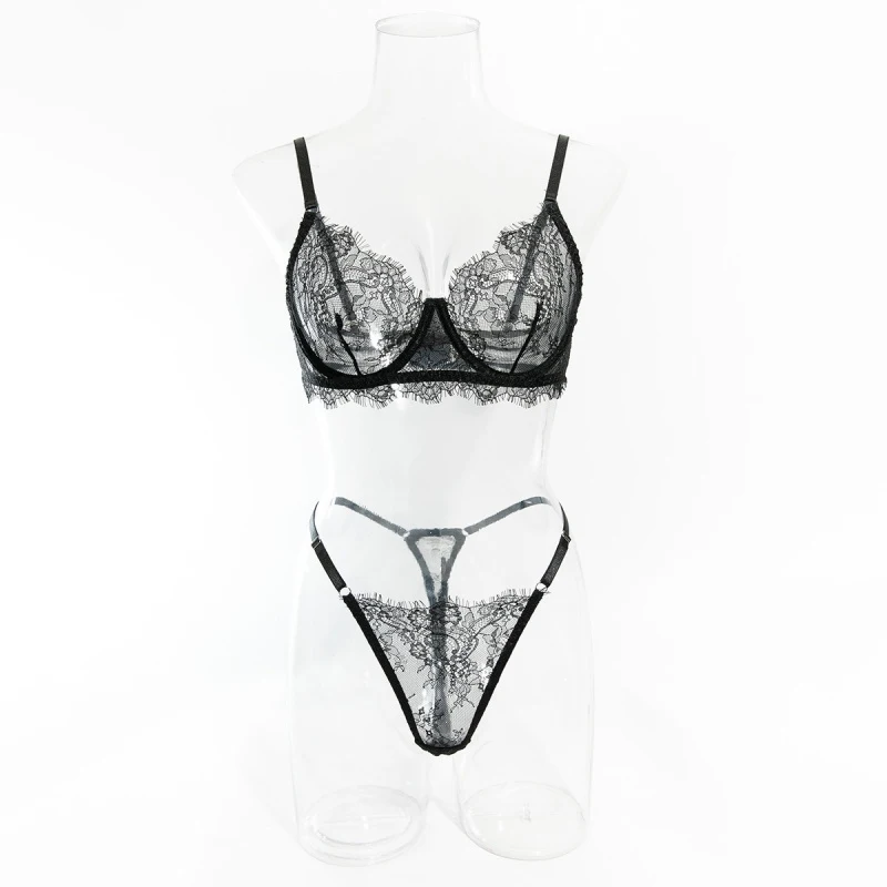 Bikini-style lightweight, breathable, sexy women's bra, seductive lace lingerie two-piece set
Bikini-style lightweight, breathable, sexy women's bra, seductive lace lingerie two-piece set