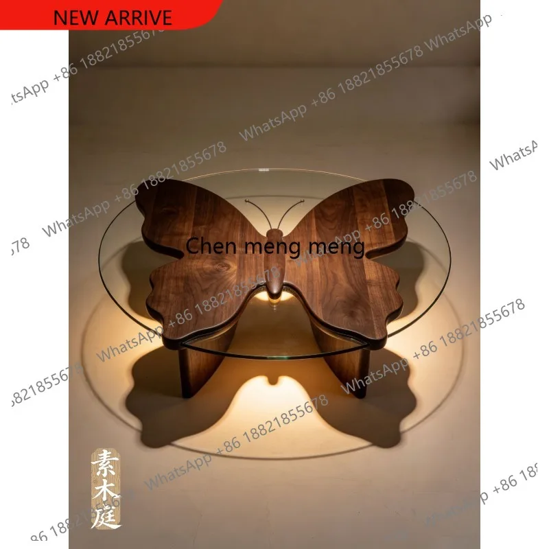 F178 minimalist North American black walnut butterfly coffee table modern high-end light luxury solid wood glass round tea table
F178 minimalist North American black walnut butterfly coffee table modern high-end light luxury solid wood glass round tea table