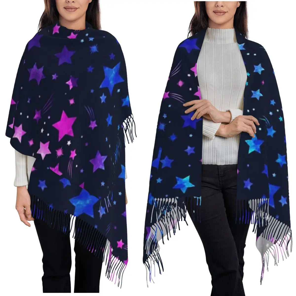 Космическая галактика, созвездие зодиака, шарф со звездой, шарфы с кисточками для женщин, мягкие теплые шали и накидки, большая осенне-зимняя шаль 
Космическая галактика, созвездие зодиака, шарф со звездой, шарфы с кисточками для женщин, мягкие теплые шали и накидки, большая осенне-зимняя шаль