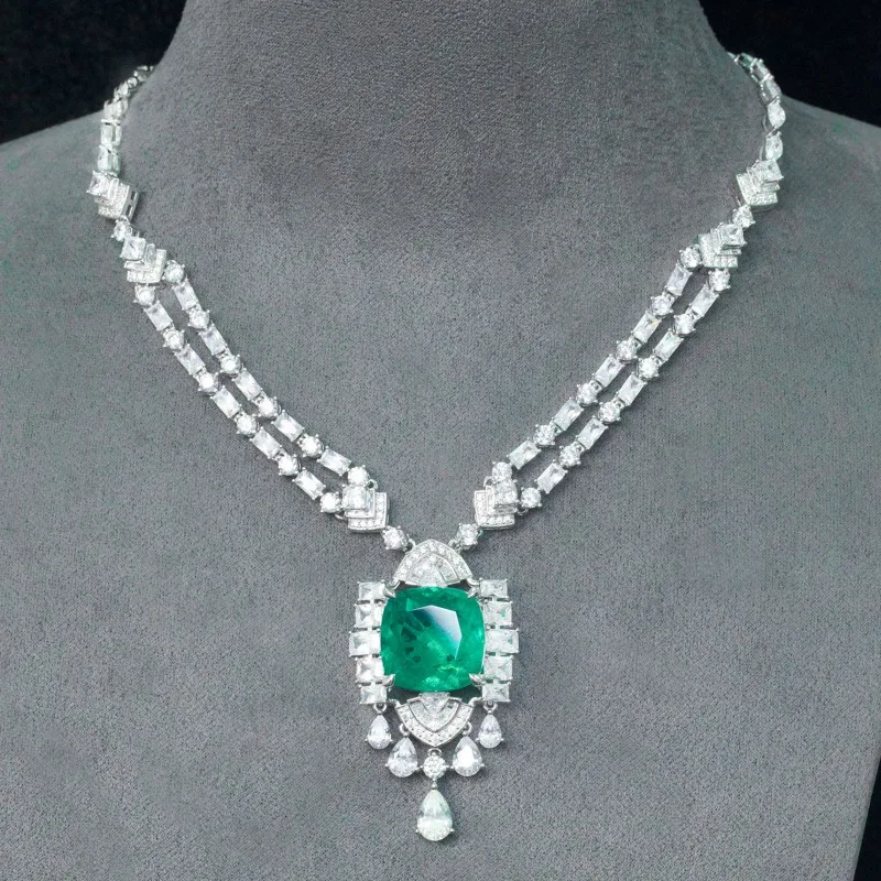 ZOCA 100% 925 Real Silver Emerald Zirconia Stones Drop Pendant Necklace for Women Wedding Party Palace Fine Jewelry Gift
ZOCA 100% 925 Real Silver Emerald Zirconia Stones Drop Pendant Necklace for Women Wedding Party Palace Fine Jewelry Gift