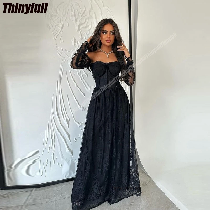 Thinyfull Black Saudi Arabia Prom Dresses A-line Detachable Sleeves Birthday Party Gown Lace Dubai Long Formal Occasion Dress
Thinyfull Black Saudi Arabia Prom Dresses A-line Detachable Sleeves Birthday Party Gown Lace Dubai Long Formal Occasion Dress