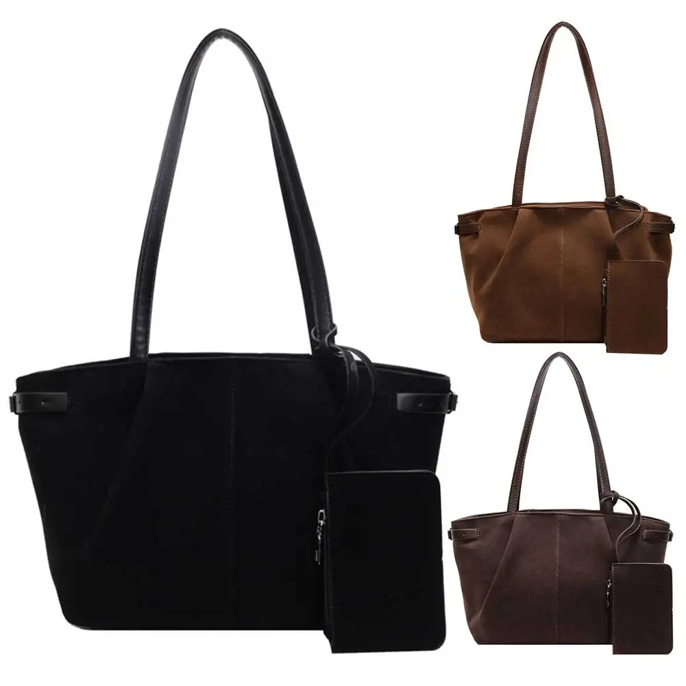Women Suede Shoulder Bag with Inner Pocket Handbag with Zipper Solid Color Satchel Bag for Work Travel
Women Suede Shoulder Bag with Inner Pocket Handbag with Zipper Solid Color Satchel Bag for Work Travel