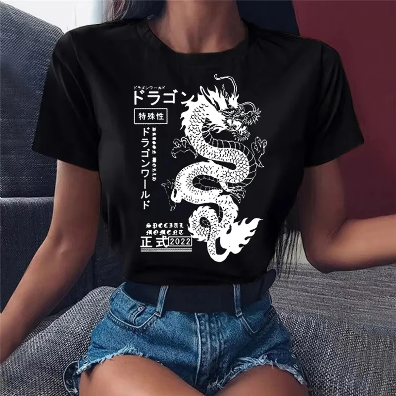 Fashion Dragon Women's T-shirt Tops Harajuku Print Ladies T Shirt Casual Basics Black Shirt Short Sleeve Ladies Clothing Gothic
Fashion Dragon Women's T-shirt Tops Harajuku Print Ladies T Shirt Casual Basics Black Shirt Short Sleeve Ladies Clothing Gothic