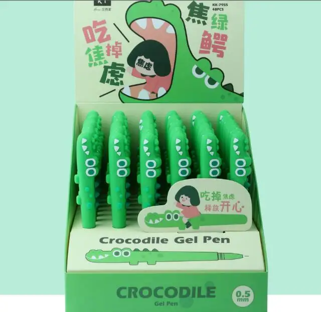 48 pcs/lot Cute Crocodile Gel Pen 0.5mm black Ink Pens For Writing Office School Supplies Creative Stationery
48 pcs/lot Cute Crocodile Gel Pen 0.5mm black Ink Pens For Writing Office School Supplies Creative Stationery