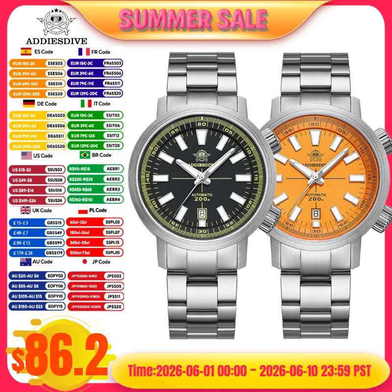 ADDIESDIVE 38mm Watch For Men Sapphire Glass BGW9 Super Luminous 200m Sunburst Japan NH35 Automatic Mechanical Watch reloj
ADDIESDIVE 38mm Watch For Men Sapphire Glass BGW9 Super Luminous 200m Sunburst Japan NH35 Automatic Mechanical Watch reloj