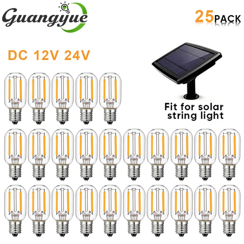 DC 12V 24V Led Light Bulb T22 1W Edison Low Voltage Lights E12 Vintage Clear Glass Tubular Solar String Lights Replaceable Bulbs
DC 12V 24V Led Light Bulb T22 1W Edison Low Voltage Lights E12 Vintage Clear Glass Tubular Solar String Lights Replaceable Bulbs