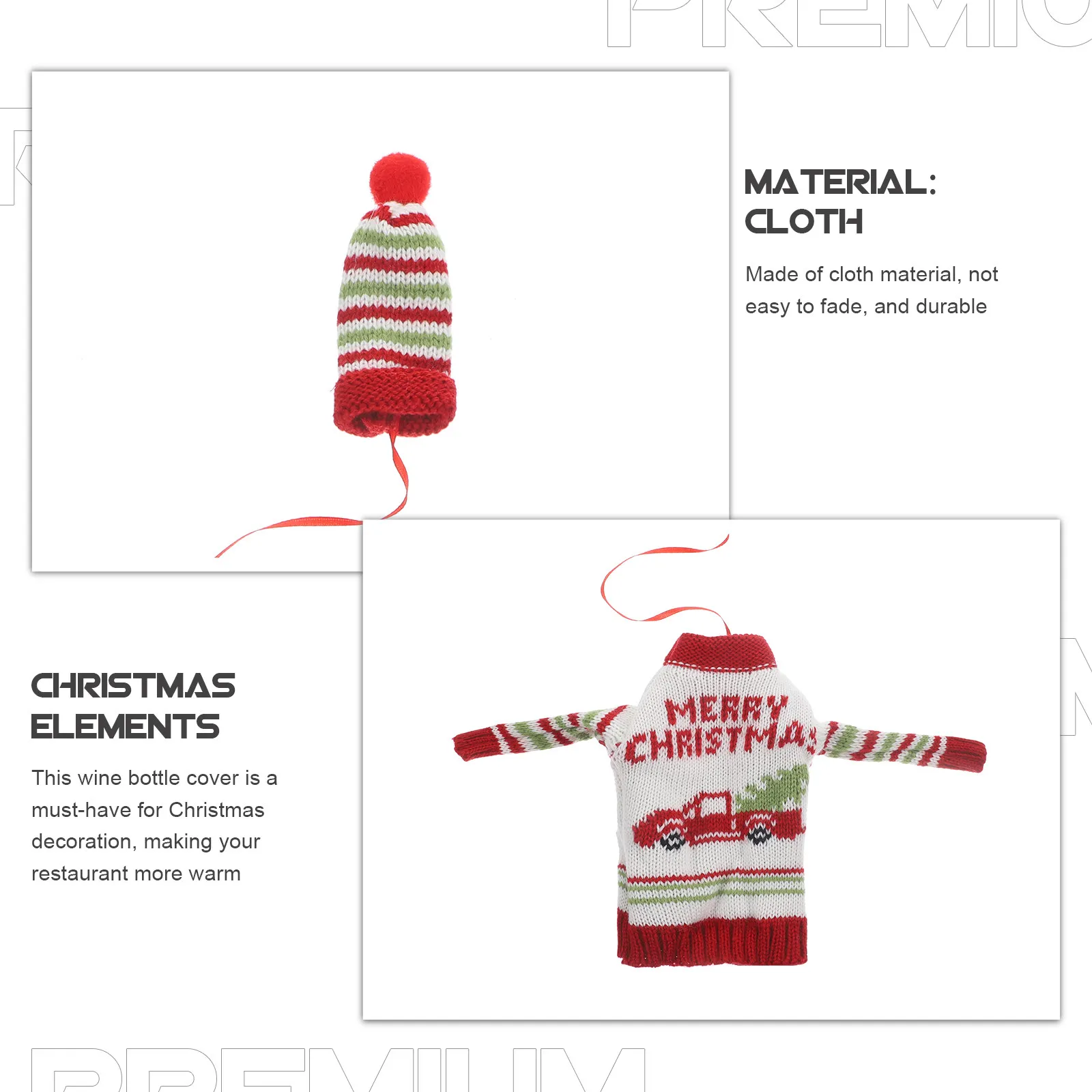 1Set Reusable Wine Bottle Covers Knitted Fabric Red Wine Decoration Festive Restaurant Xmas Party Props Bottle
1Set Reusable Wine Bottle Covers Knitted Fabric Red Wine Decoration Festive Restaurant Xmas Party Props Bottle