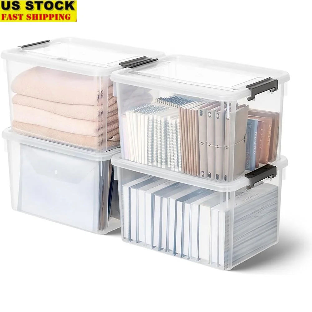 Clear 32 Qt Stackable Storage Bins with Lids Organizing Containers Toys Clothes Crafts Garage Office Space Saving Dust-Free
Clear 32 Qt Stackable Storage Bins with Lids Organizing Containers Toys Clothes Crafts Garage Office Space Saving Dust-Free