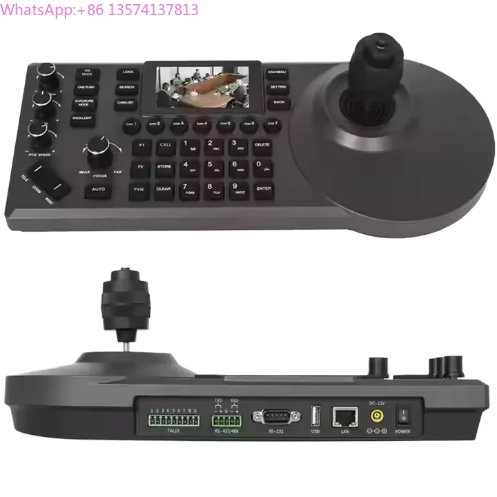 4D Joystick PTZ Network Keyboard Controller with 3 Inch LCD Live Streaming for PELCO D/P RS232 RS485 Voting Function
4D Joystick PTZ Network Keyboard Controller with 3 Inch LCD Live Streaming for PELCO D/P RS232 RS485 Voting Function