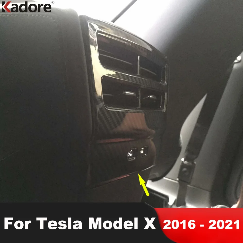 Для Tesla Model X 2016-2019 2020 2021, автомобильный подлокотник из углеродного волокна, задняя крышка вентиляционного отверстия для кондиционера, отделка, аксессуары для интерьера 
Для Tesla Model X 2016-2019 2020 2021, автомобильный подлокотник из углеродного волокна, задняя крышка вентиляционного отверстия для кондиционера, отделка, аксессуары для интерьера