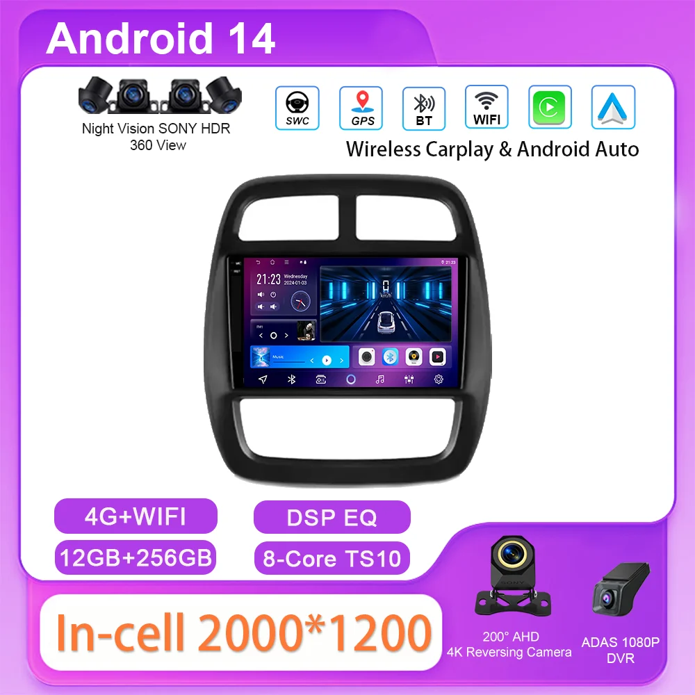 Автомобильный Android 14 для Renault Kwid 2015-2019 авто мультимедийный плеер GPS-навигация радио стерео сенсорный экран без 2din DVD головное устройство
Автомобильный Android 14 для Renault Kwid 2015-2019 авто мультимедийный плеер GPS-навигация радио стерео сенсорный экран без 2din DVD головное устройство