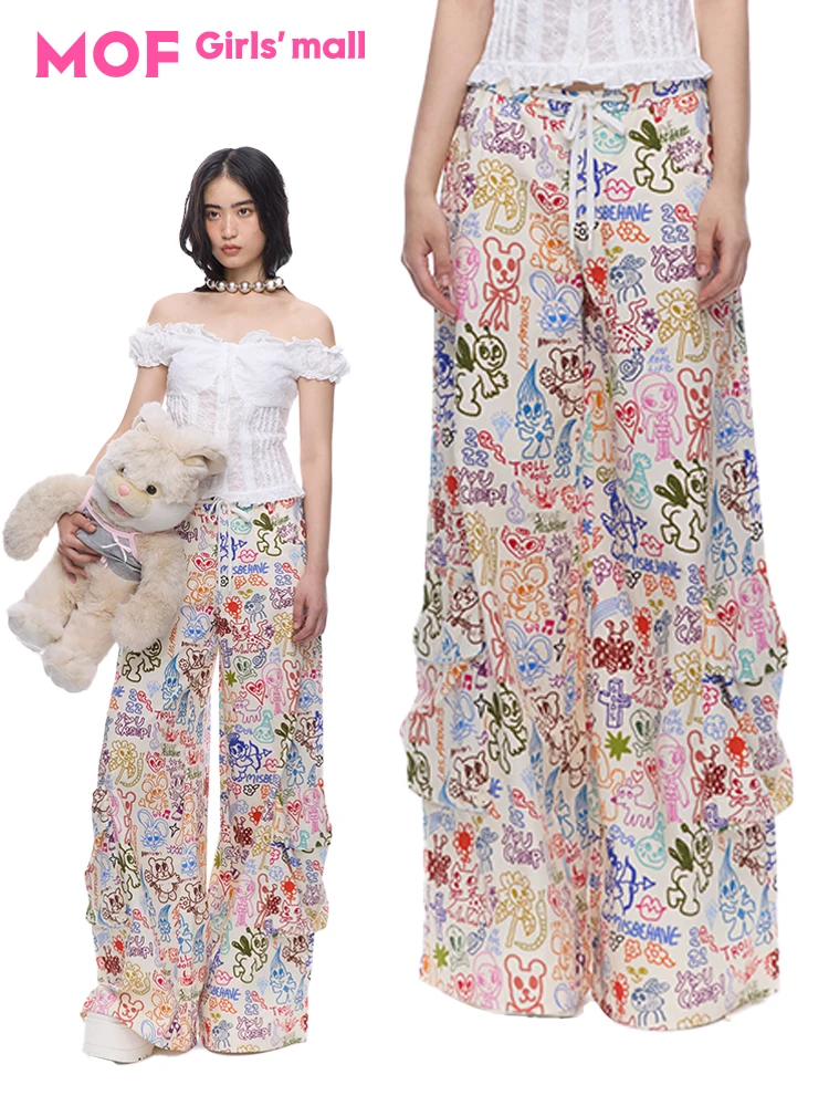 Mof Girl Huachen Yu Print Large Pocket Work Trousers Beige Summer Thin Wide Leg Pants Street Style Natural Waist
Mof Girl Huachen Yu Print Large Pocket Work Trousers Beige Summer Thin Wide Leg Pants Street Style Natural Waist