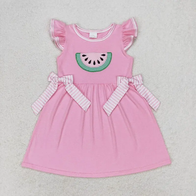 New rts baby girls summer dresses wholesale boutique embroidered watermelon stripe bow pink short sleeve girls dress
New rts baby girls summer dresses wholesale boutique embroidered watermelon stripe bow pink short sleeve girls dress