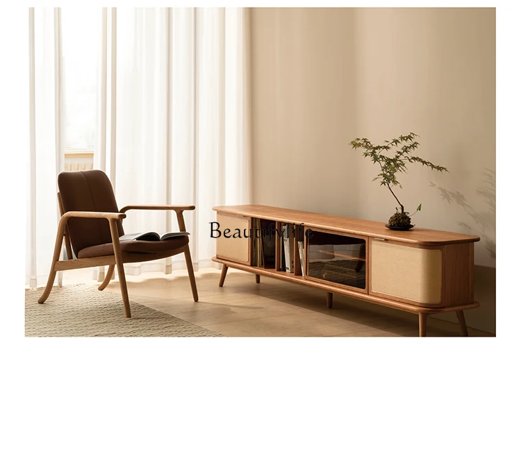 Nordic living room solid wood floor-to-ceiling TV cabinet storage locker integrated
Nordic living room solid wood floor-to-ceiling TV cabinet storage locker integrated