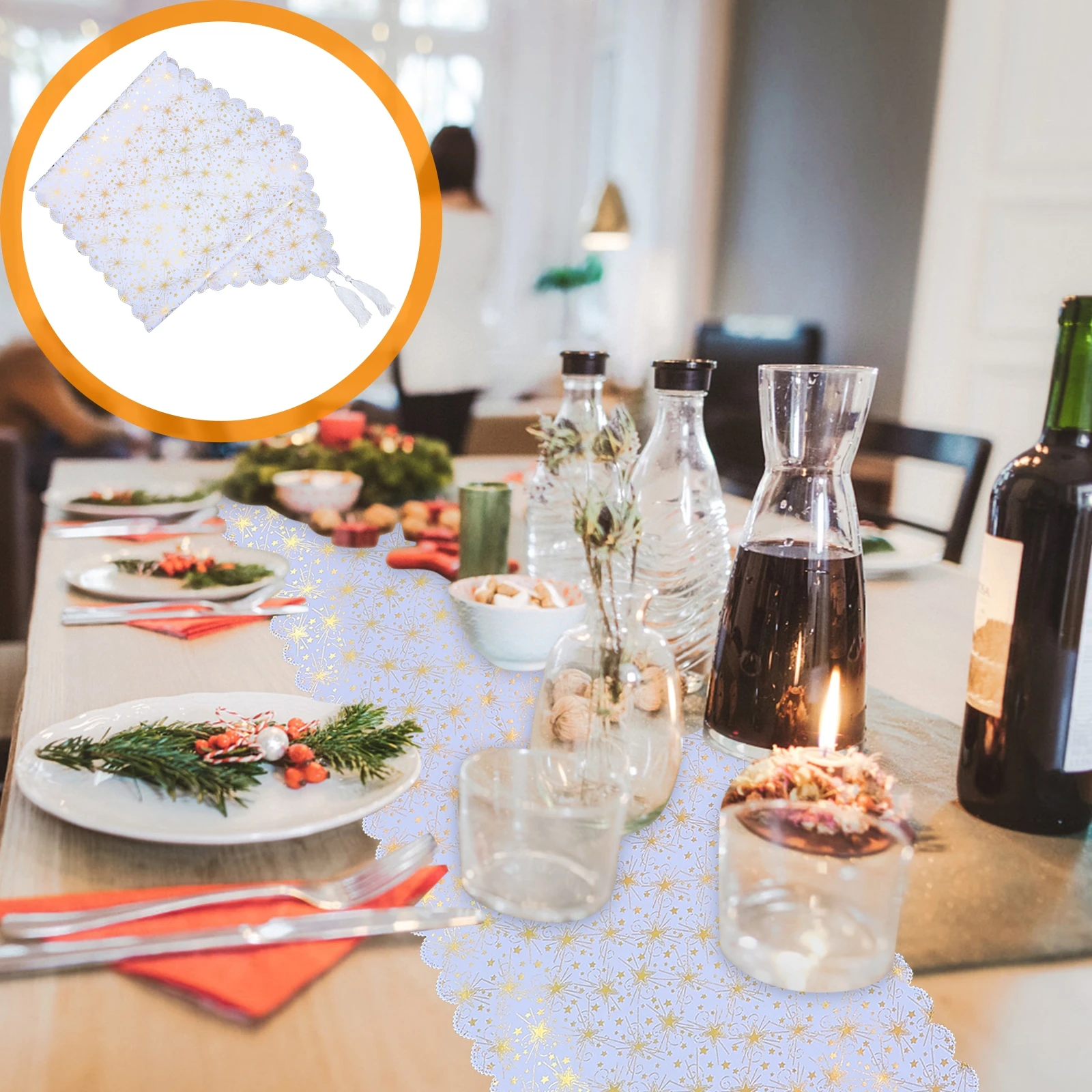 Golden Stars Tablecloth Runner Foldable Decorative Beautiful Cover for Home Banquet Holiday Indoor Outdoor Use
Golden Stars Tablecloth Runner Foldable Decorative Beautiful Cover for Home Banquet Holiday Indoor Outdoor Use