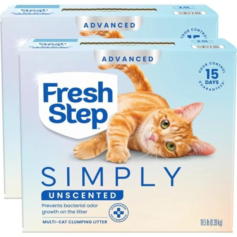 Clumping Cat Litter Advanced Simply Unscented Extra Large 37 Pounds Total 2 Pack of 18.5lb Boxes Package May Vary
Clumping Cat Litter Advanced Simply Unscented Extra Large 37 Pounds Total 2 Pack of 18.5lb Boxes Package May Vary