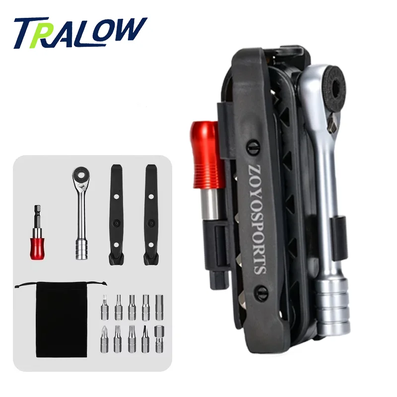 TRALOW 14-in-1 Bicycle Multitool Set, Portable Ratchet Wrench with Tire Levers, Universal Repair Kit for MTB & Road Bikes
TRALOW 14-in-1 Bicycle Multitool Set, Portable Ratchet Wrench with Tire Levers, Universal Repair Kit for MTB & Road Bikes