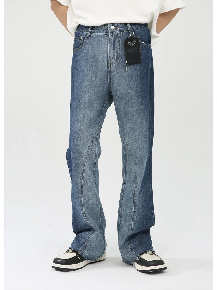Flare Pants Men Jeans Denim Pant Gradation Casual High Waist Regular Pocket Splice Straight Trousers Slim Fit Autumn Winter
Flare Pants Men Jeans Denim Pant Gradation Casual High Waist Regular Pocket Splice Straight Trousers Slim Fit Autumn Winter