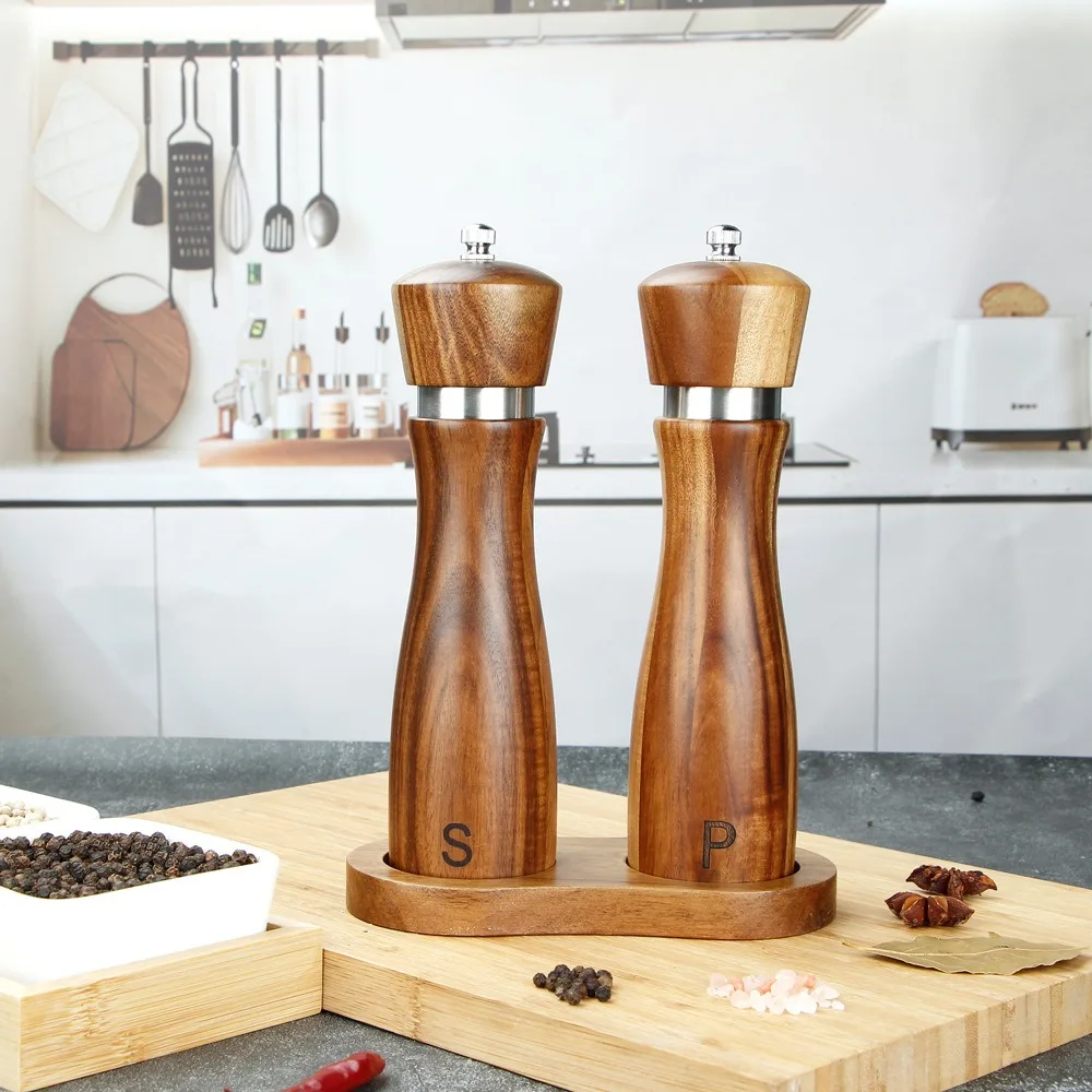 2pcs Manual Wood Salt and Pepper Grinder Set Adjustable 8 Inch Salt and Pepper Mill with Scale Refill Pepper Grinder Household
2pcs Manual Wood Salt and Pepper Grinder Set Adjustable 8 Inch Salt and Pepper Mill with Scale Refill Pepper Grinder Household