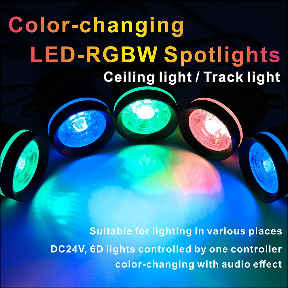 DC24V color-changing LED programmable WS2814spotlights, atmosphere and decorative lights for bars and KTVs
DC24V color-changing LED programmable WS2814spotlights, atmosphere and decorative lights for bars and KTVs