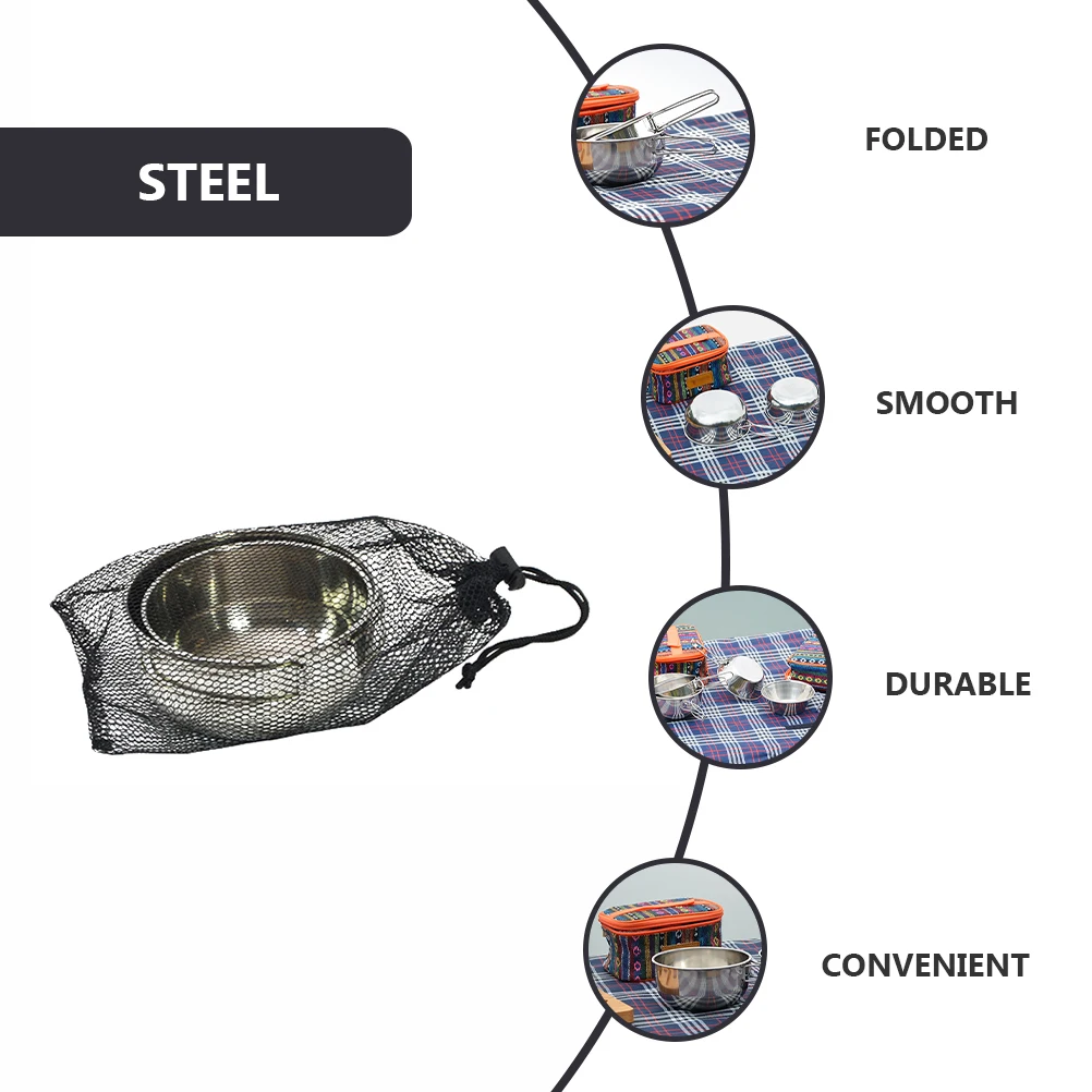 Folding Stainless Steel Travel Bowl Set Durable Portable Camping Hiking Bowls Foldable Kitchenware Storage Bag Safe Long Use No
Folding Stainless Steel Travel Bowl Set Durable Portable Camping Hiking Bowls Foldable Kitchenware Storage Bag Safe Long Use No
