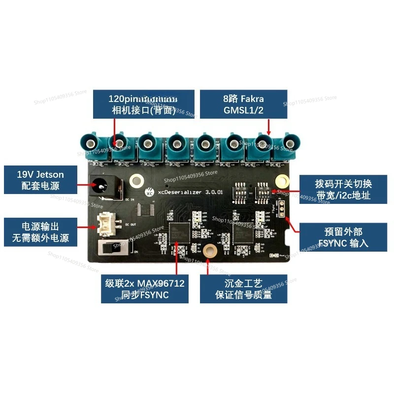 8-канальная плата развязки GMSL Max96712, поддержка IMX390 и т.д., последовательная камера
8-канальная плата развязки GMSL Max96712, поддержка IMX390 и т.д., последовательная камера