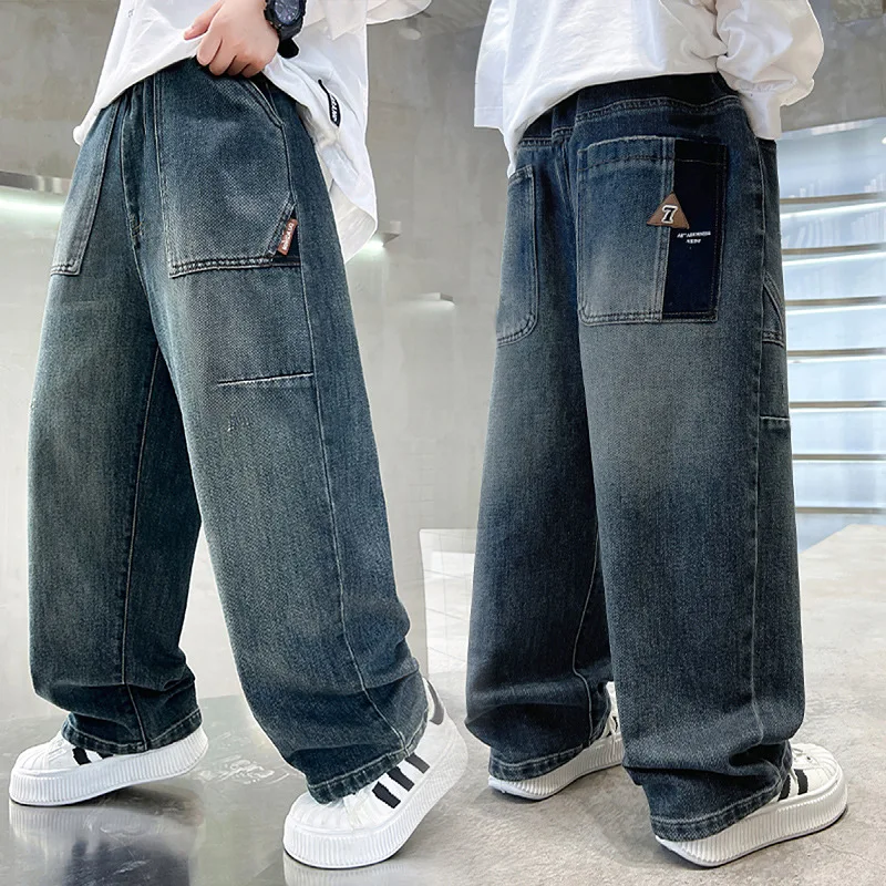 Boys Big pocket Denim Pants Spring Autumn 2025 Teenagers Kids Straight-leg Loose Wide-leg Jeans Children Casual Long Pants
Boys Big pocket Denim Pants Spring Autumn 2025 Teenagers Kids Straight-leg Loose Wide-leg Jeans Children Casual Long Pants