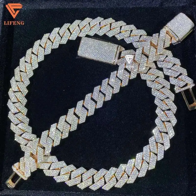Lifeng Jewelry Men 18mm wide 3 Rows Cuban Chain Set Iced Out Hiphop Rose gold Plated 925 Silver Moissanite Cuban Link Chain
Lifeng Jewelry Men 18mm wide 3 Rows Cuban Chain Set Iced Out Hiphop Rose gold Plated 925 Silver Moissanite Cuban Link Chain