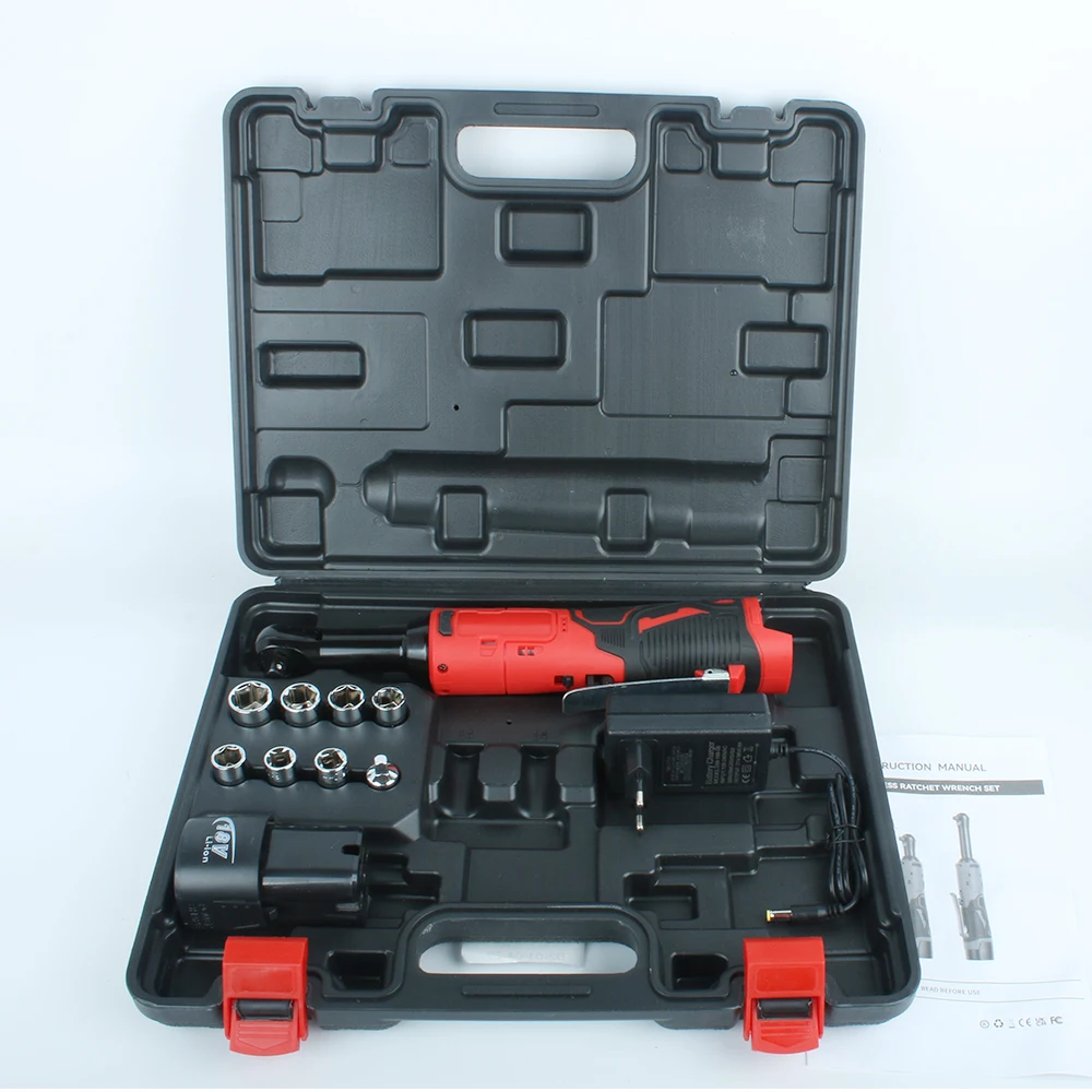 9CM Electric Ratchet 18V Cordless 90 Degree Right Angle Torque Lithium-Ion Extended Wrench Auto Repair Tool Set
9CM Electric Ratchet 18V Cordless 90 Degree Right Angle Torque Lithium-Ion Extended Wrench Auto Repair Tool Set