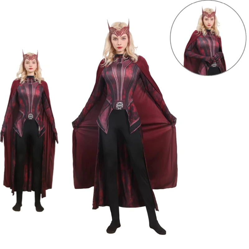 Scarlet Red Bodysuit Tiara Cosplay Costume Wanda Chaos Magic Witch Cape Gloves Full Set For Women Halloween
Scarlet Red Bodysuit Tiara Cosplay Costume Wanda Chaos Magic Witch Cape Gloves Full Set For Women Halloween