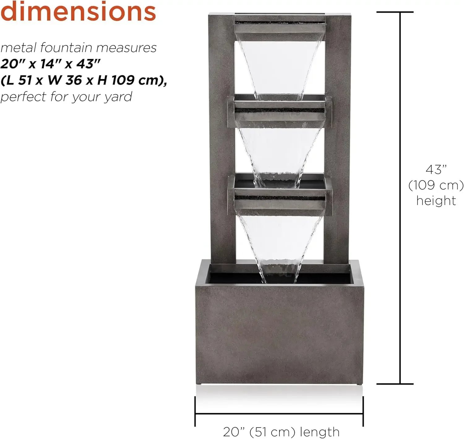 Многоярусный фонтан-водопад высотой 43 дюйма — функция воды в индустриальном стиле для сада, патио, двора, заднего двора, расслабляющий поток воды,
Многоярусный фонтан-водопад высотой 43 дюйма — функция воды в индустриальном стиле для сада, патио, двора, заднего двора, расслабляющий поток воды,