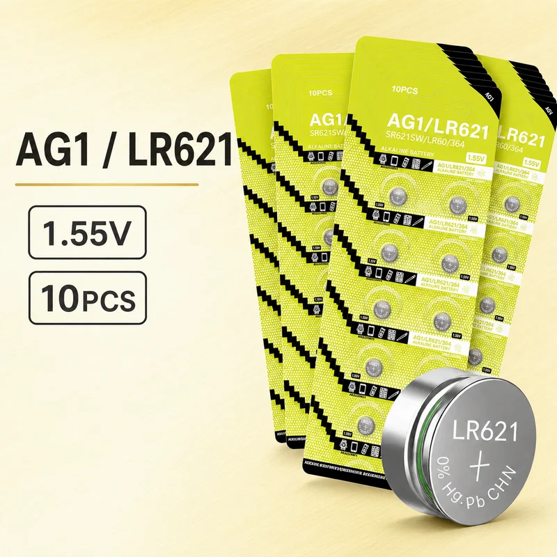 10-200PCS AG1 LR621 Alkaline Button Cell Batteries G1A LR60 L621 LR620 164 362 Coin Cells for Watch Calculator Toy LED Light
10-200PCS AG1 LR621 Alkaline Button Cell Batteries G1A LR60 L621 LR620 164 362 Coin Cells for Watch Calculator Toy LED Light