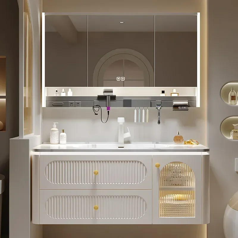 European Nordic Oak Bathroom Cabinet Smart Mirror Cabinet Ceramic Washbasin Bathroom Vanity Cabinet Sink Bathroom Furniture
European Nordic Oak Bathroom Cabinet Smart Mirror Cabinet Ceramic Washbasin Bathroom Vanity Cabinet Sink Bathroom Furniture
