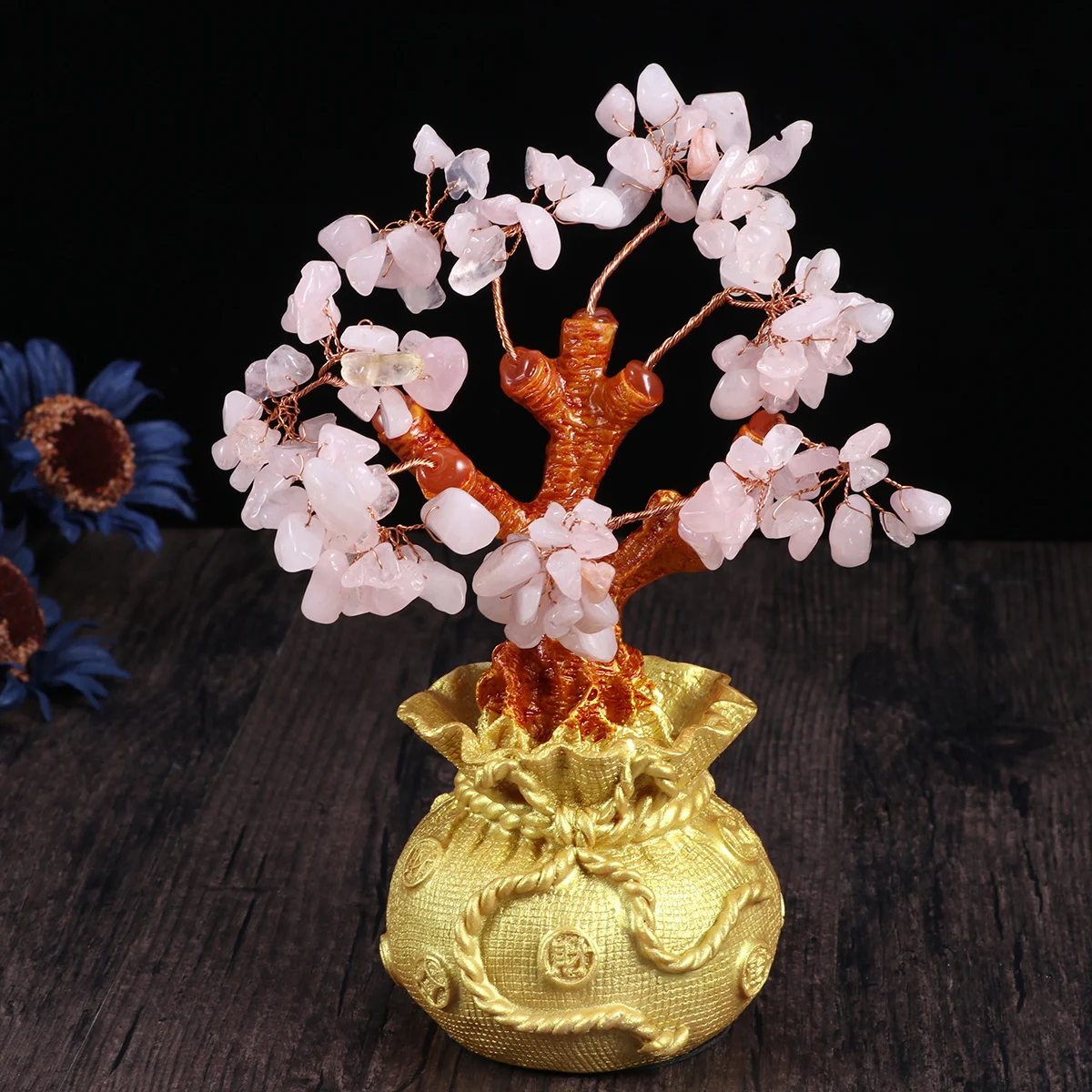 19cm Crystal Money Tree Desktop Ornament Bonsai Style Natural Stone Wealth Prosperity Home Shop Decoration Pink
19cm Crystal Money Tree Desktop Ornament Bonsai Style Natural Stone Wealth Prosperity Home Shop Decoration Pink