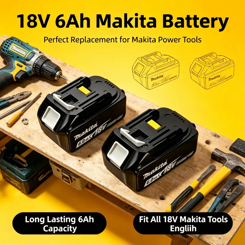 100% Authentic Genuine Makita 18V 6.0Ah Battery compatible BL1860 BL1430 BL1840 built-in overcharge protection safe tool battery
100% Authentic Genuine Makita 18V 6.0Ah Battery compatible BL1860 BL1430 BL1840 built-in overcharge protection safe tool battery