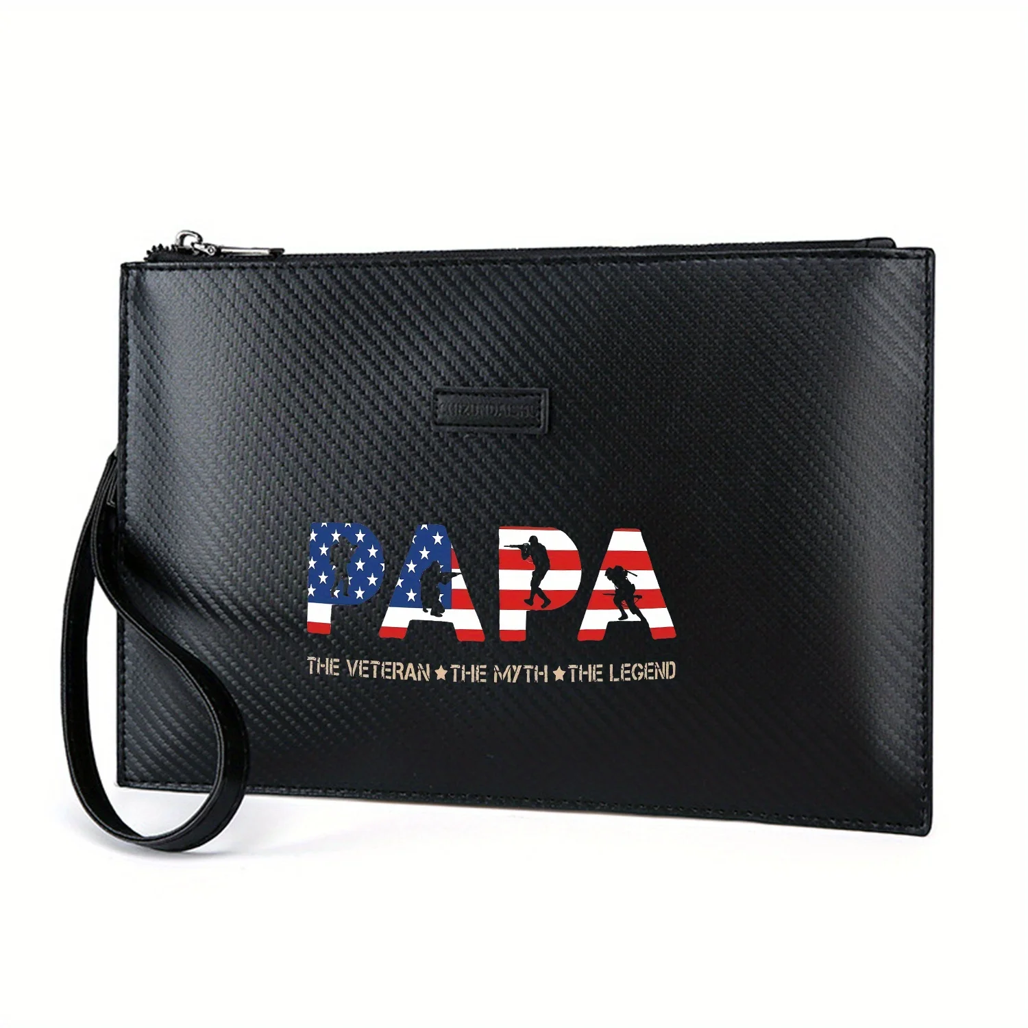Papa American flag veteran legend soldier Elegant Printed PU Men's Handbag Fashionable and Practical for Everyday Carry
Papa American flag veteran legend soldier Elegant Printed PU Men's Handbag Fashionable and Practical for Everyday Carry