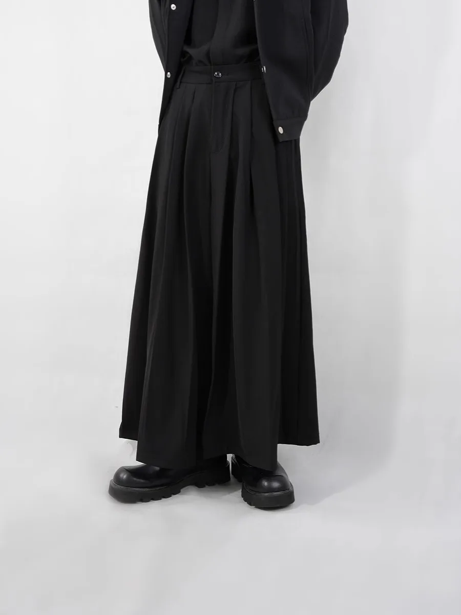 Mauroicardi Spring Autumn Black Soft Flowy Baggy Wide Leg Pleated Pants for Mens Loose Casual Soft Luxury Designer Trousers 2025
Mauroicardi Spring Autumn Black Soft Flowy Baggy Wide Leg Pleated Pants for Mens Loose Casual Soft Luxury Designer Trousers 2025