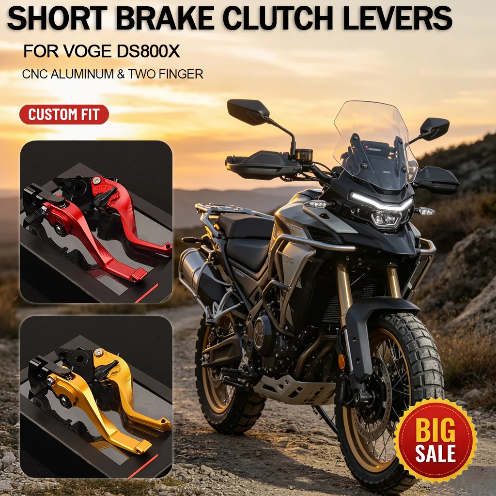 Motorcycle Short Brake Clutch Levers FOR Voge DS800X DS 800 X accesorios moto CNC Aluminum Two Finger Handle Grip Modified Part
Motorcycle Short Brake Clutch Levers FOR Voge DS800X DS 800 X accesorios moto CNC Aluminum Two Finger Handle Grip Modified Part