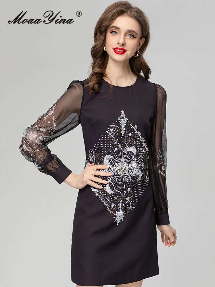 MoaaYina Autumn Fashion Designer Vintage Print Party Dress Women Lantern Sleeve Diamond Beading High Waist Slim Short Mini Dress
MoaaYina Autumn Fashion Designer Vintage Print Party Dress Women Lantern Sleeve Diamond Beading High Waist Slim Short Mini Dress
