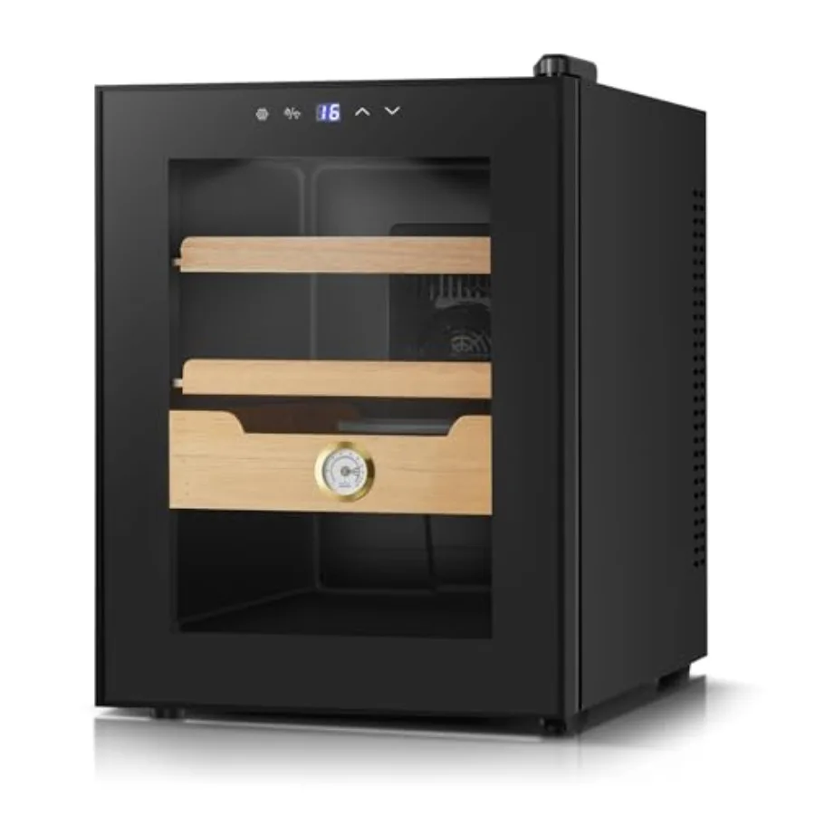 Electric Cooler Cabinet 33L with Humidity and Temperature Control Featuring Spanish Cedar Wood Shelves for Premium Storage and
Electric Cooler Cabinet 33L with Humidity and Temperature Control Featuring Spanish Cedar Wood Shelves for Premium Storage and