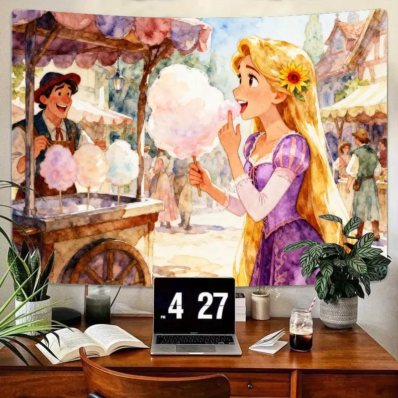 1PC Disney Rapunzel Cotton Candy Tapestry Aesthetic Watercolor Wall Art Cute Princess Girl Room Decor Gift for Tangled Fans
1PC Disney Rapunzel Cotton Candy Tapestry Aesthetic Watercolor Wall Art Cute Princess Girl Room Decor Gift for Tangled Fans
