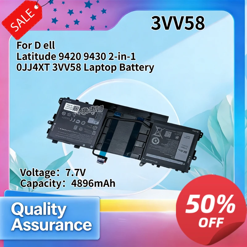4896mAh 7.7V Compatible with D ell Latitude 9420 9430 2-in-1 0JJ4XT 3VV58 Laptop Battery
4896mAh 7.7V Compatible with D ell Latitude 9420 9430 2-in-1 0JJ4XT 3VV58 Laptop Battery