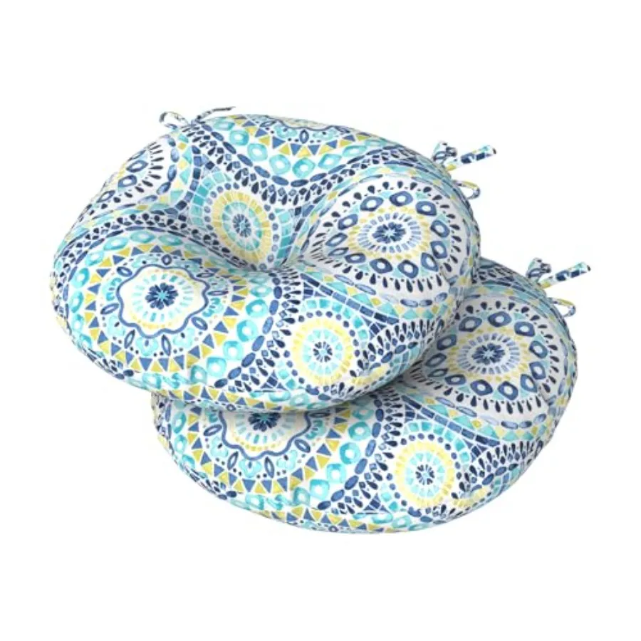Set of 2 Outdoor Round Chair Cushions 15"x15"x4" with Ties, Water Repellent Tufted Bistro Seat Cushions, Thick Patio Chair Pads
Set of 2 Outdoor Round Chair Cushions 15"x15"x4" with Ties, Water Repellent Tufted Bistro Seat Cushions, Thick Patio Chair Pads