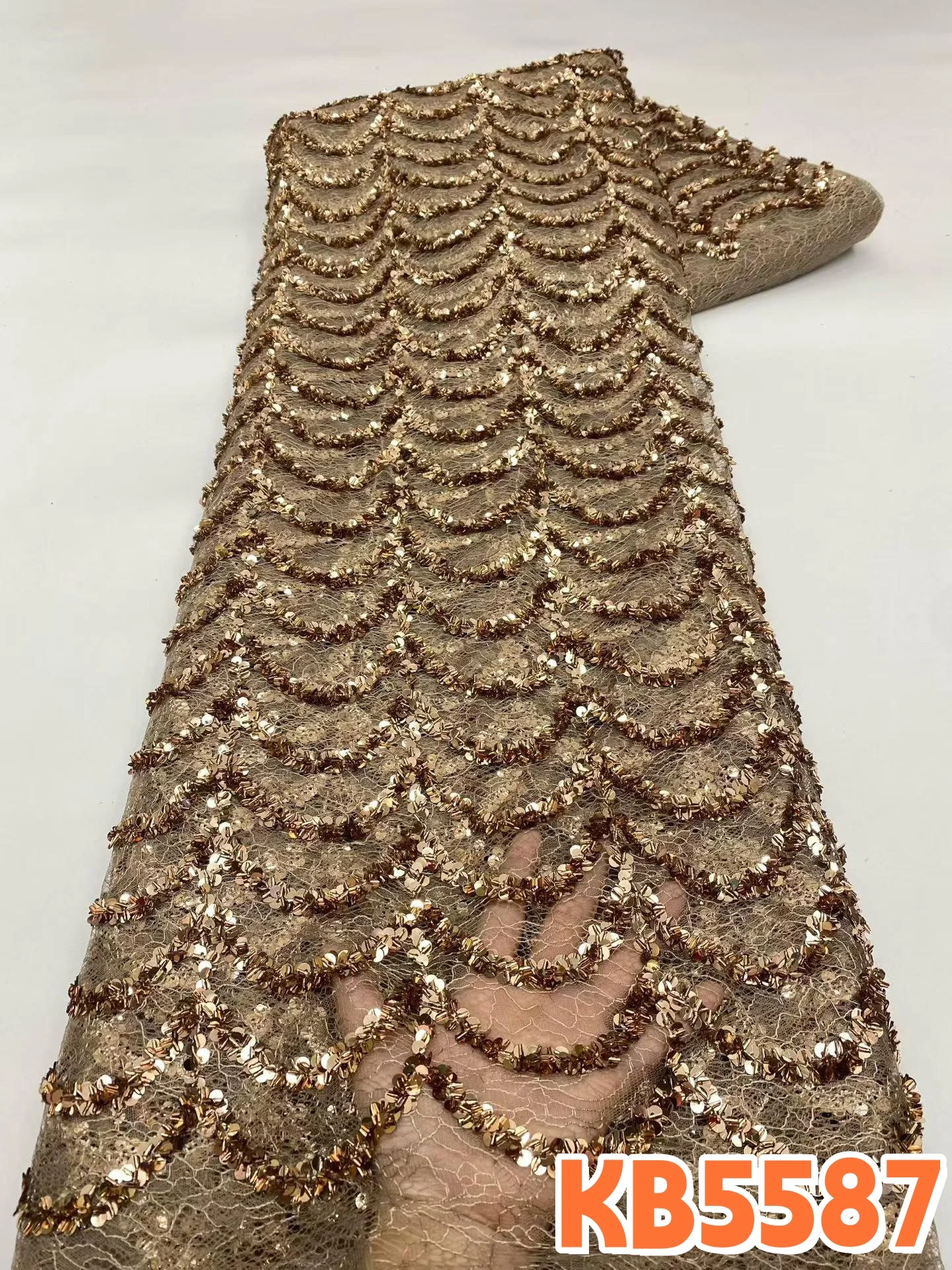 YALISI Gold Sequins Lace Fabric African Beaded Embroidery French Tulle Mesh Lace Fabric for Sewing Sequence Fabric Lace KB5587
YALISI Gold Sequins Lace Fabric African Beaded Embroidery French Tulle Mesh Lace Fabric for Sewing Sequence Fabric Lace KB5587