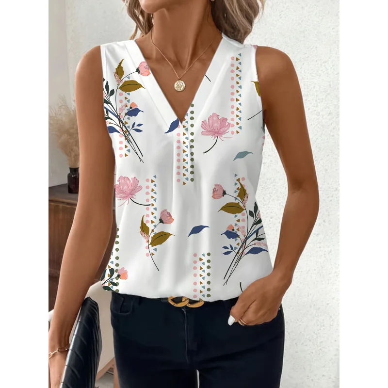 Fashionable and Simple Sleeveless Printed Top, Versatile Spring, Summer, and Autumn Casual, Work
Fashionable and Simple Sleeveless Printed Top, Versatile Spring, Summer, and Autumn Casual, Work