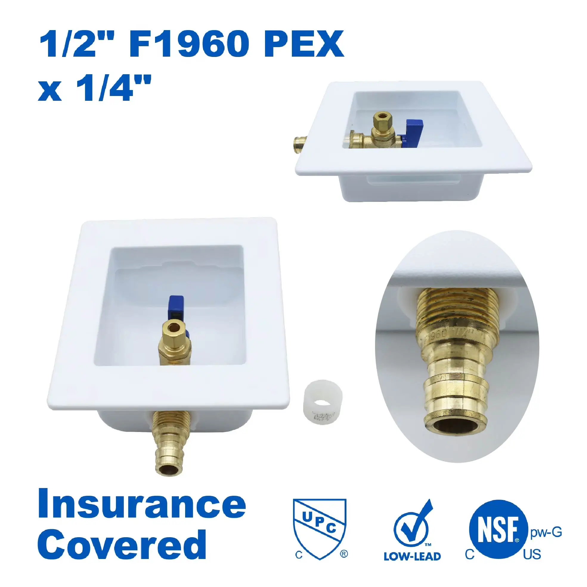 KING SMART F1960 PEX Ice Maker Valve, 1/2" F1960 PEX 1/4" Comp. OD outlet, 1/4 Turn; 1 Pcs/Case; 81201
KING SMART F1960 PEX Ice Maker Valve, 1/2" F1960 PEX 1/4" Comp. OD outlet, 1/4 Turn; 1 Pcs/Case; 81201